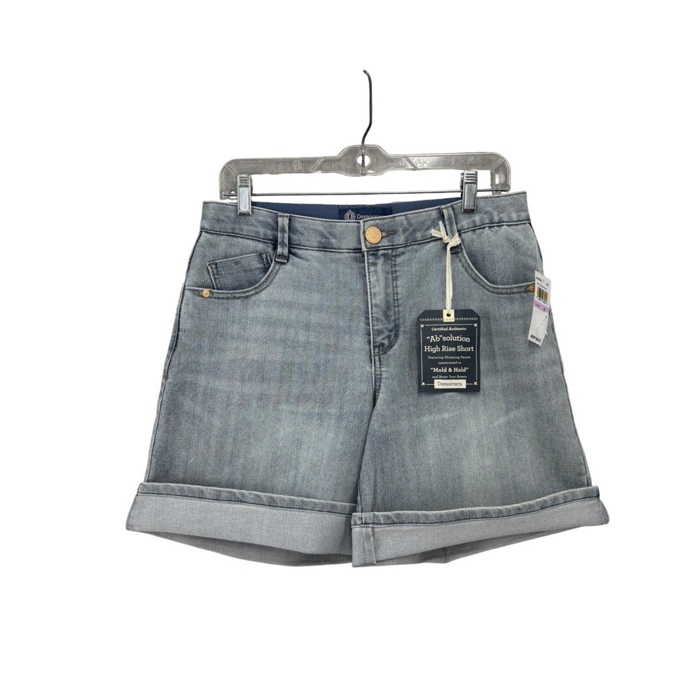 NWT Democracy "Ab"solution High Rise Jean Shorts Light Blue Denim Women's Size 6